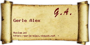 Gerle Alex névjegykártya